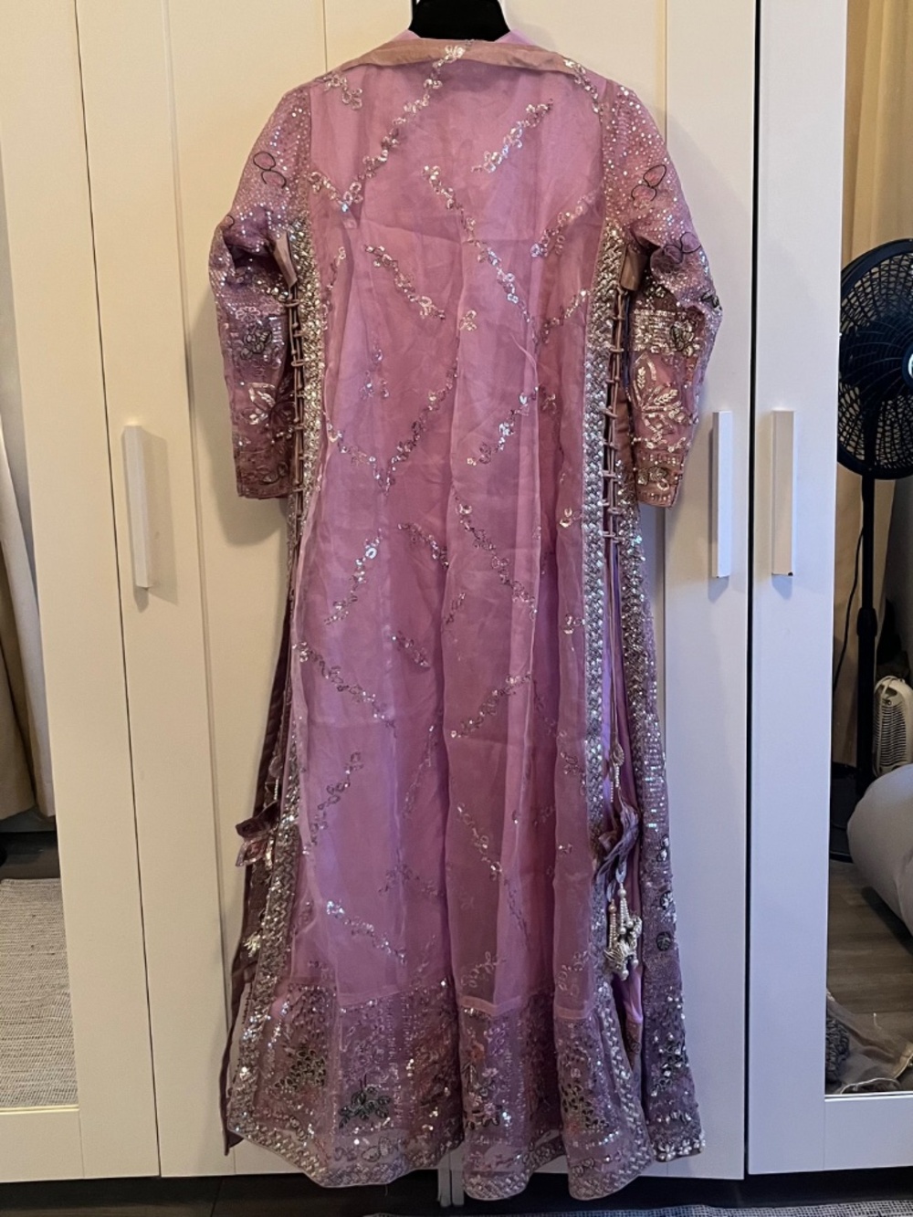 pink purple lilies 4-piece desi dress, pakistani indian dress - Picture 8 of 15